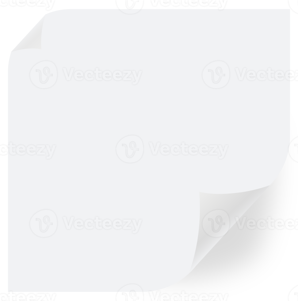 Sticky note paper in white colors. Reminder square illustration. png