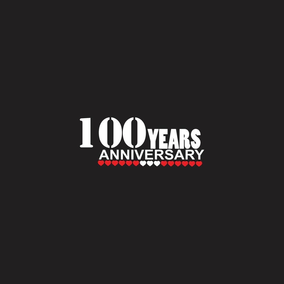 100 years anniversary celebration logotype, hand lettering, 100 year sign, greeting card vector