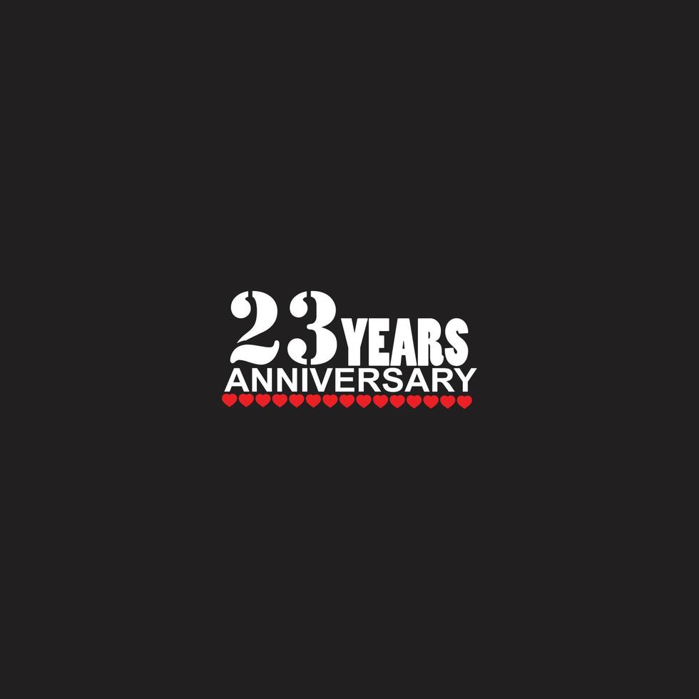 23 years anniversary celebration logotype, hand lettering, 23 year sign, greeting card vector