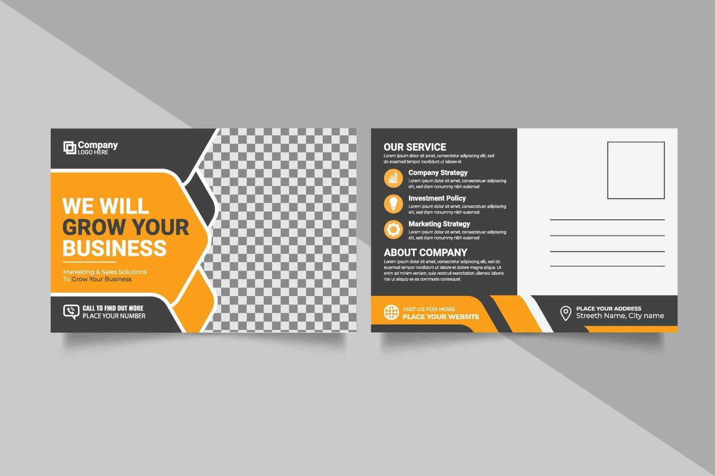 Corporate postcard design template. amazing and modern postcard design. Postcard design template. Postcard real estate, business postcard, postcard vector