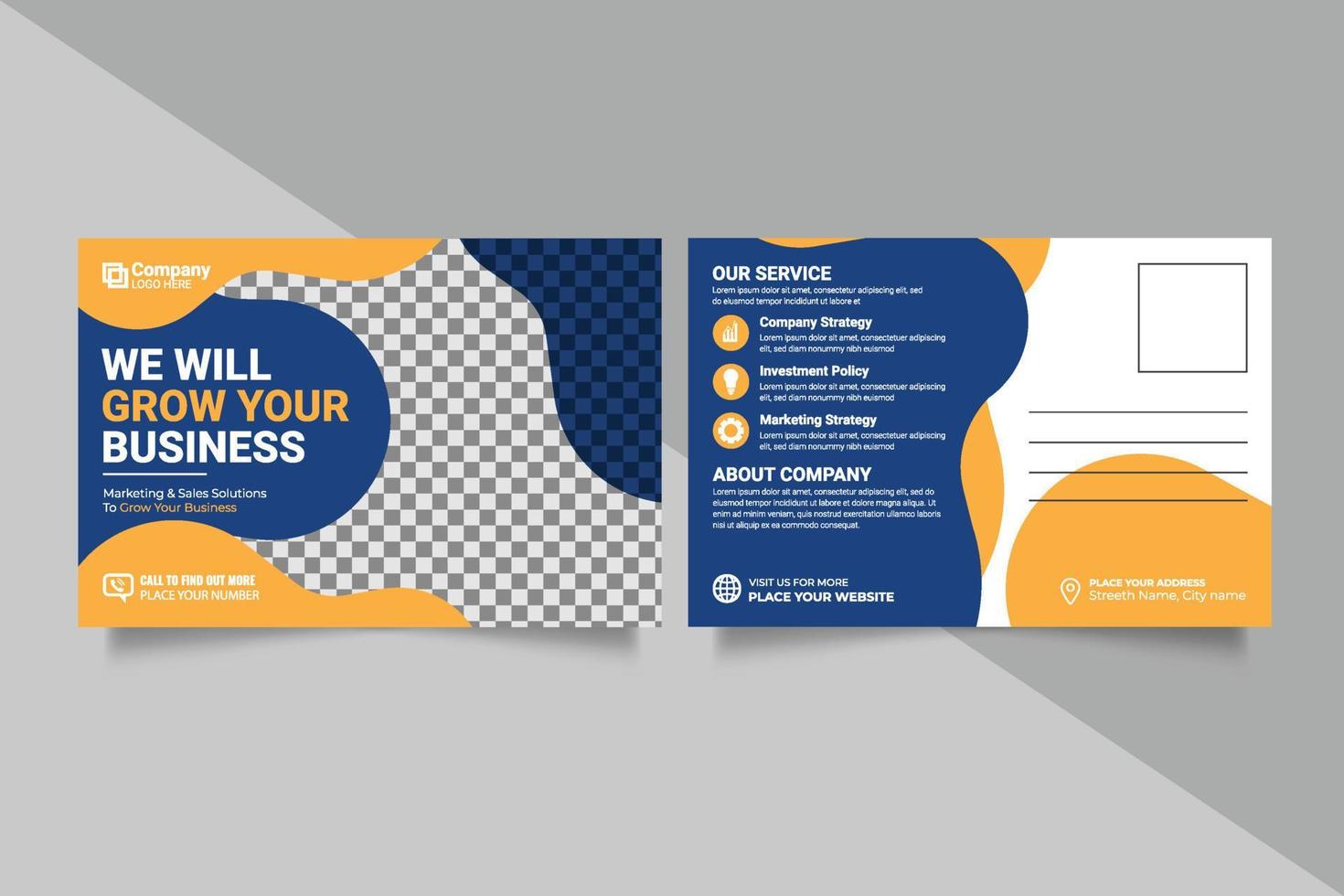 Corporate postcard design template. amazing and modern postcard design. Postcard design template. Postcard real estate, business postcard, postcard vector