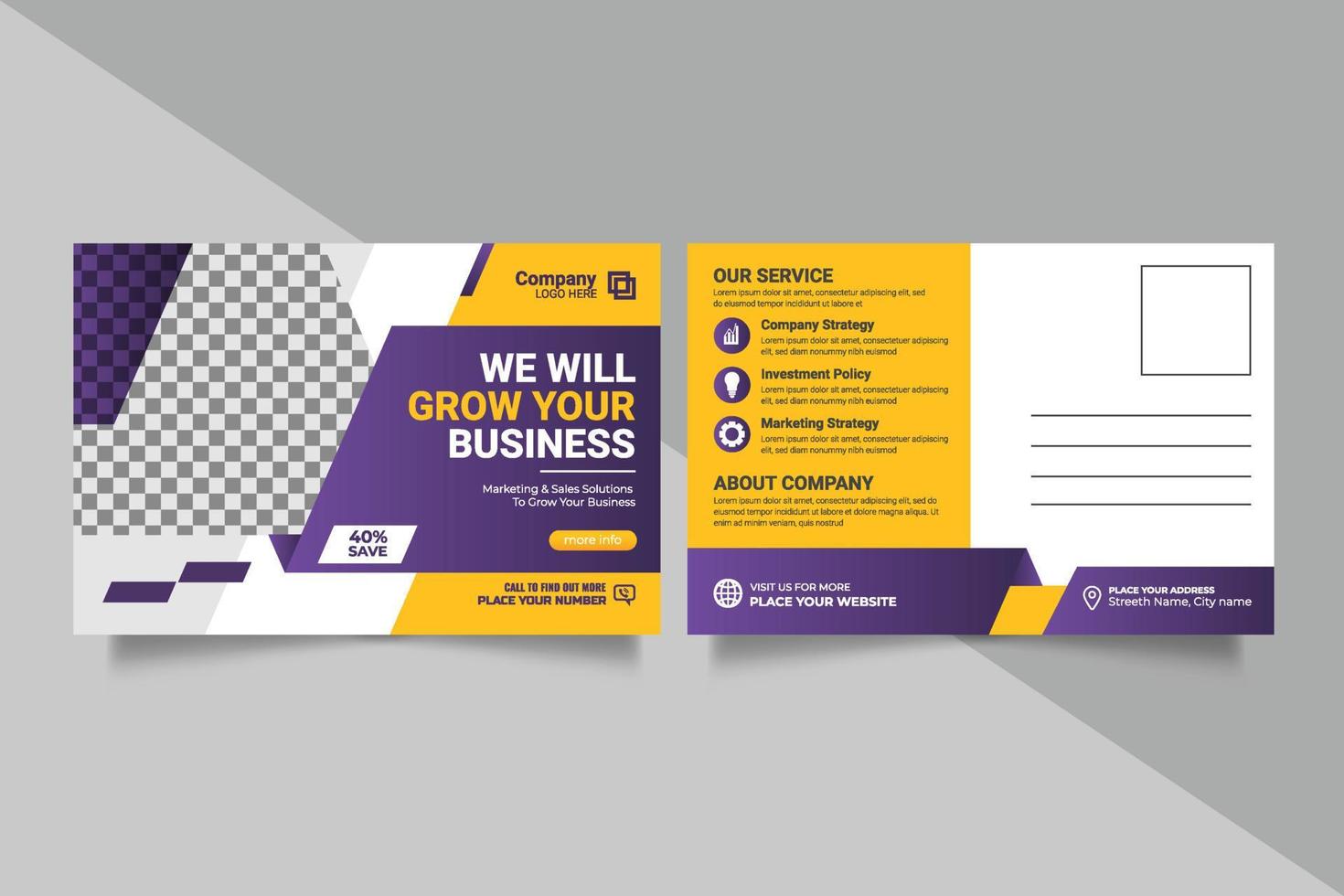 Corporate postcard design template. amazing and modern postcard design. Postcard design template. Postcard real estate, business postcard, postcard vector