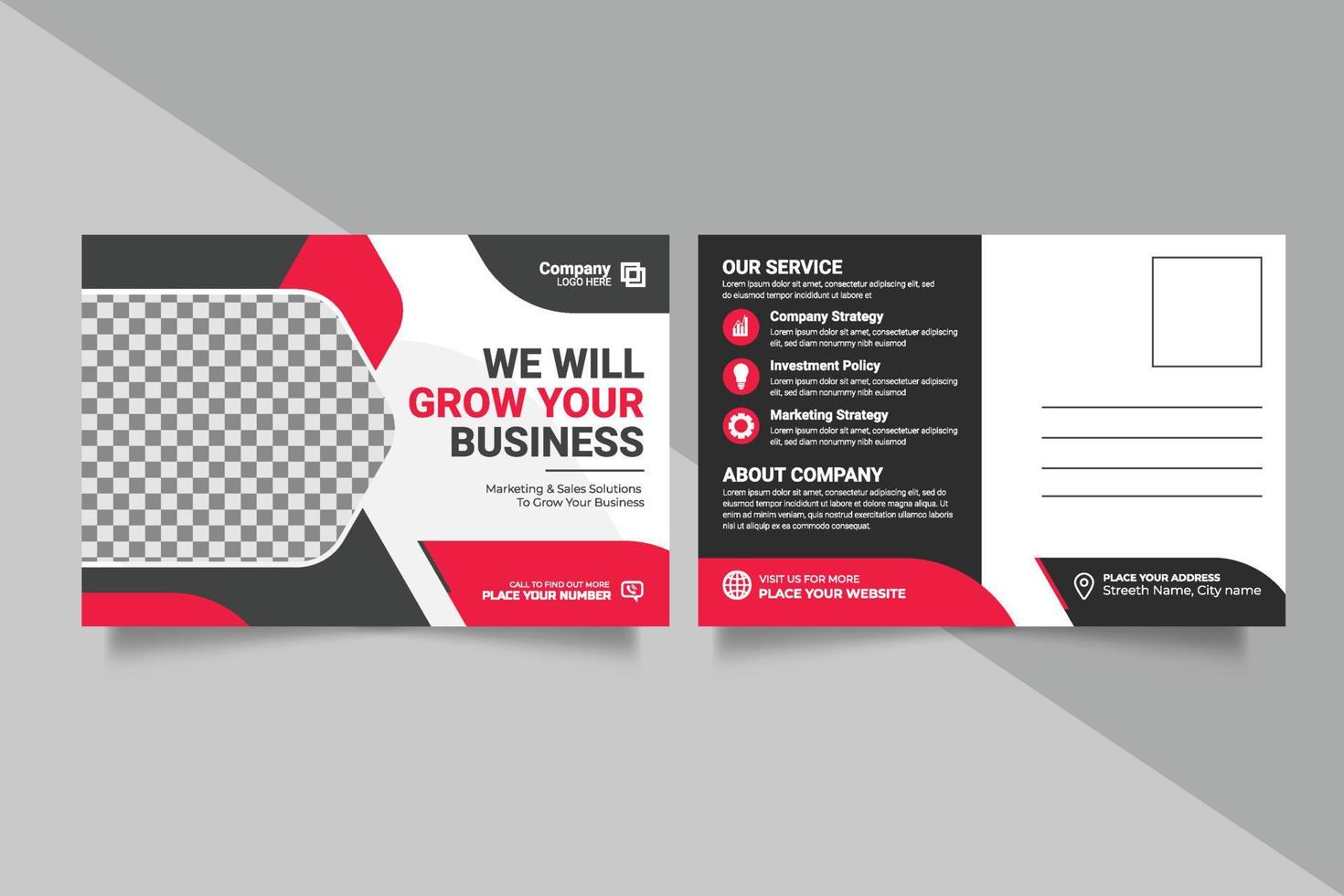 Corporate postcard design template. amazing and modern postcard design. Postcard design template. Postcard real estate, business postcard, postcard vector