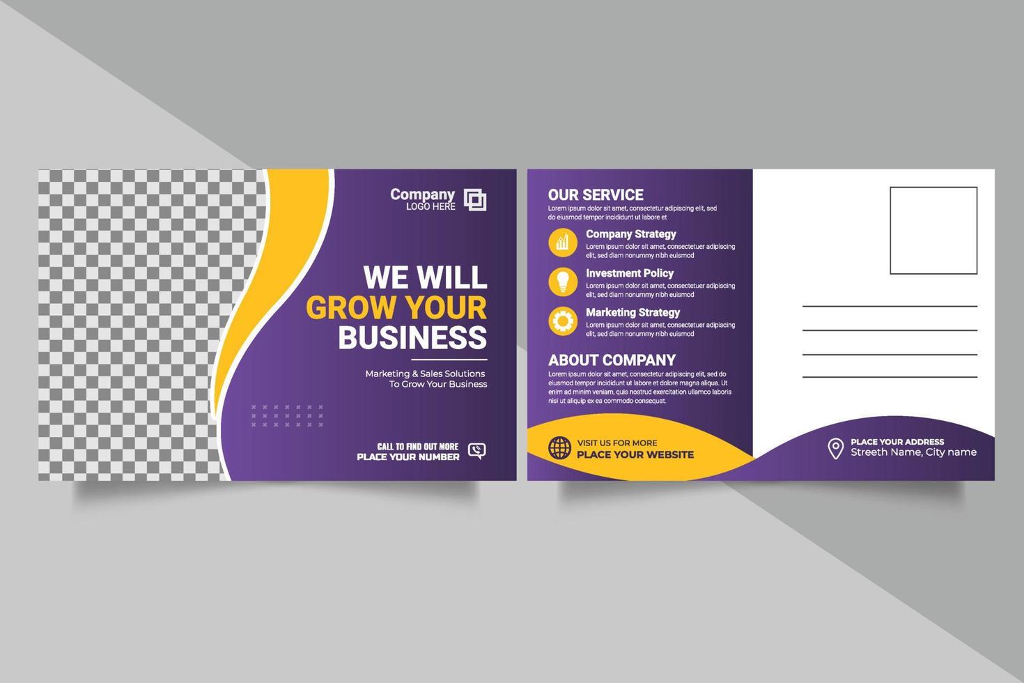 Corporate postcard design template. amazing and modern postcard design. Postcard design template. Postcard real estate, business postcard, postcard vector