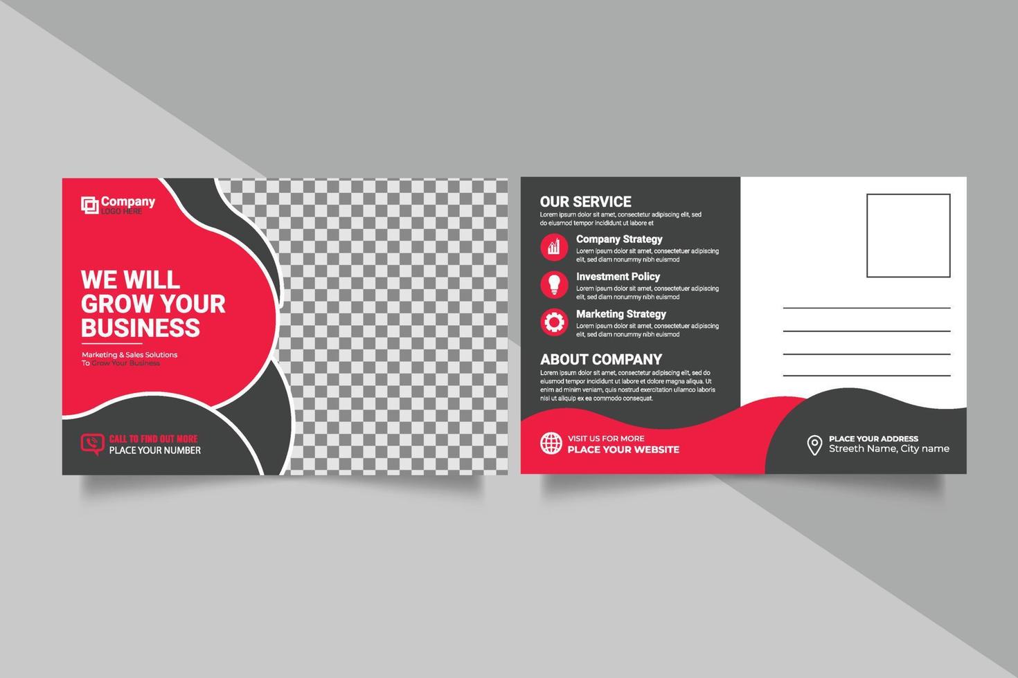 Corporate postcard design template. amazing and modern postcard design. Postcard design template. Postcard real estate, business postcard, postcard vector