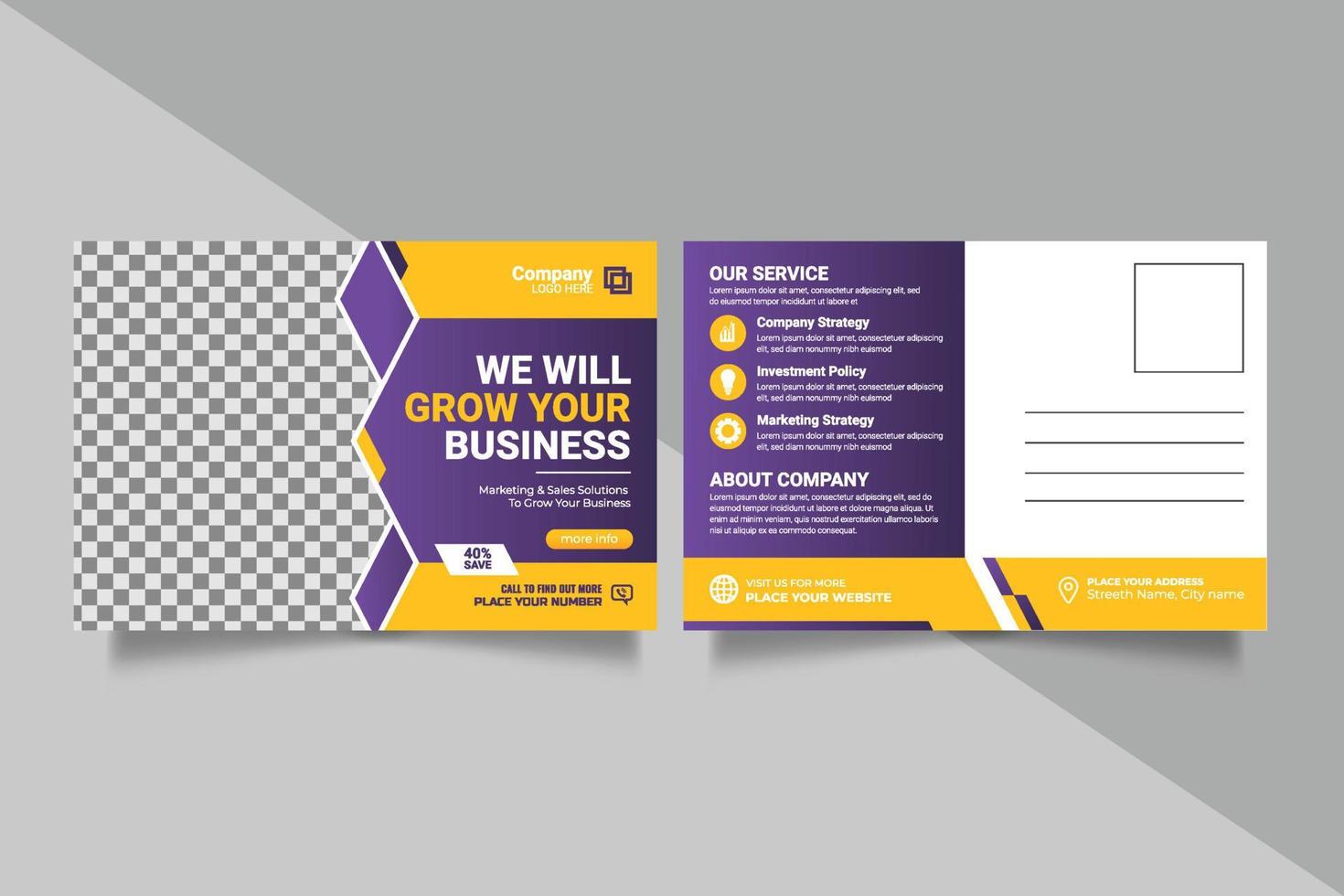 Corporate postcard design template. amazing and modern postcard design. Postcard design template. Postcard real estate, business postcard, postcard vector