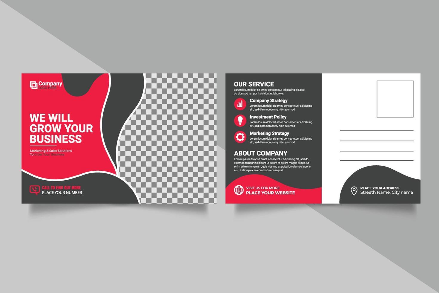 Corporate postcard design template. amazing and modern postcard design. Postcard design template. Postcard real estate, business postcard, postcard vector