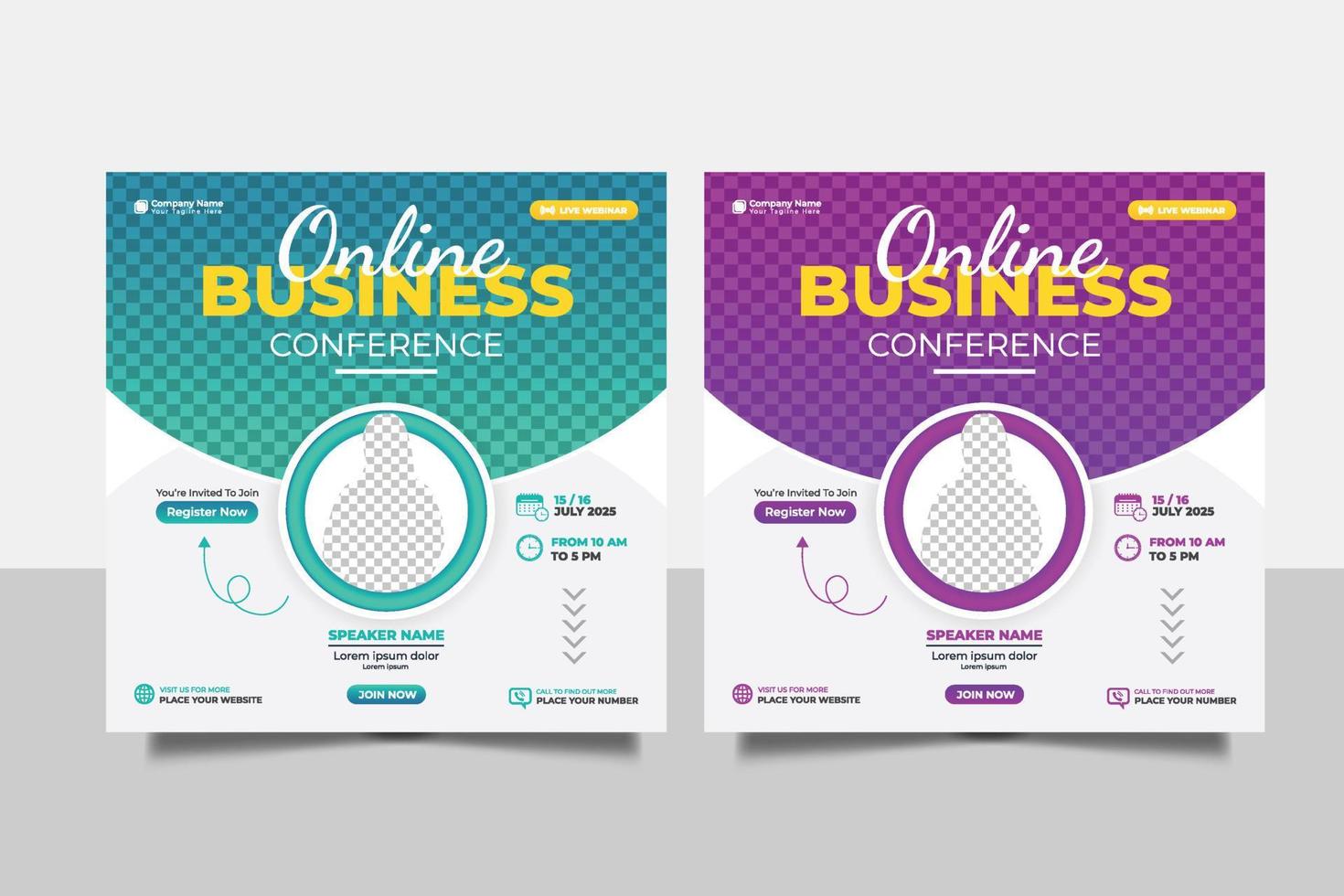 folleto de conferencia de negocios abstracto corporativo o folleto horizontal y banner de invitación seminario web en vivo vector
