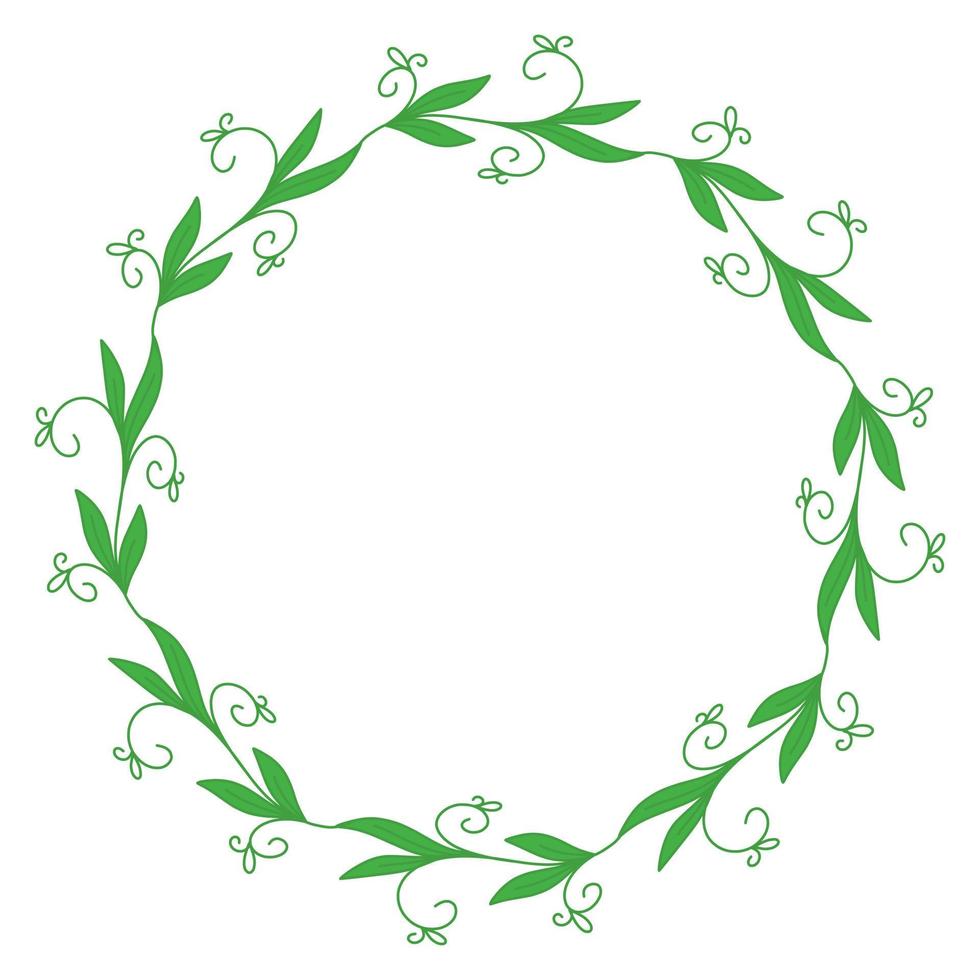 Doodle hand drawn branch wreath frame vector illustration