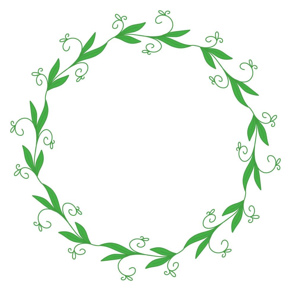 Doodle hand drawn branch wreath frame vector illustration