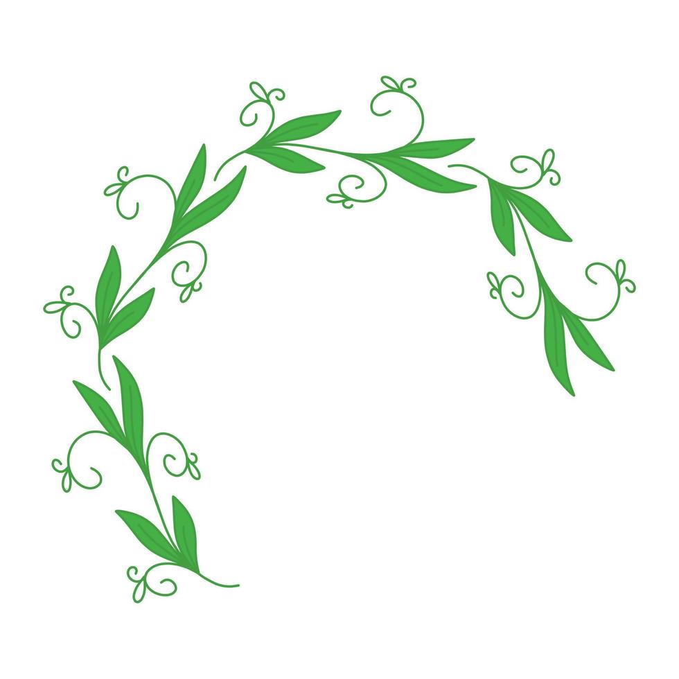 Doodle hand drawn branch wreath frame vector illustration