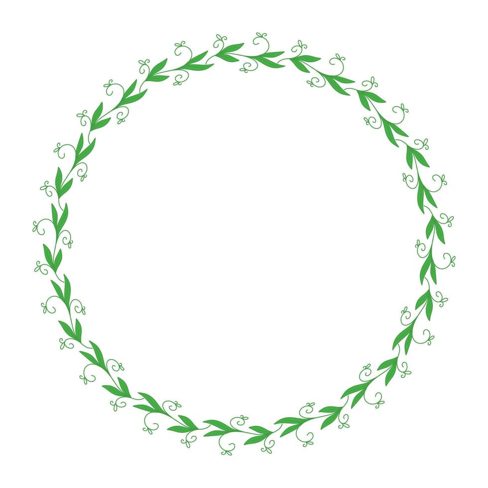 Doodle hand drawn branch wreath frame vector illustration