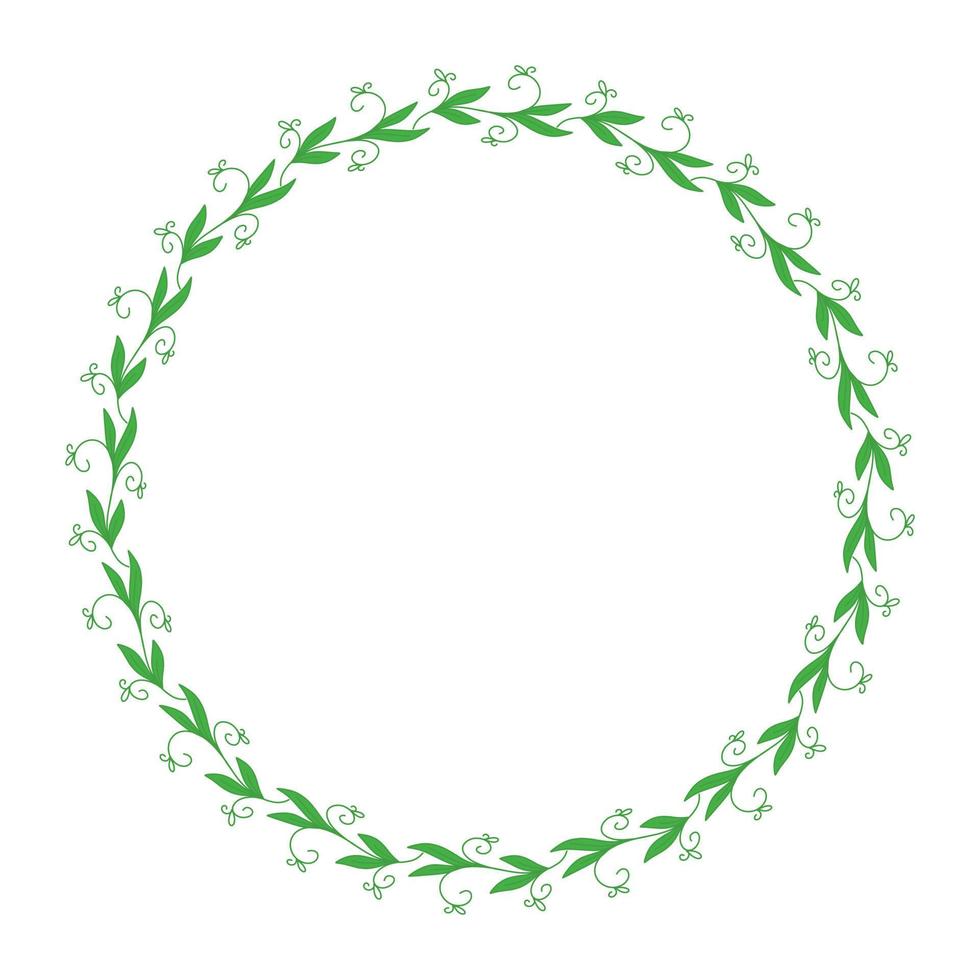 Doodle hand drawn branch wreath frame vector illustration