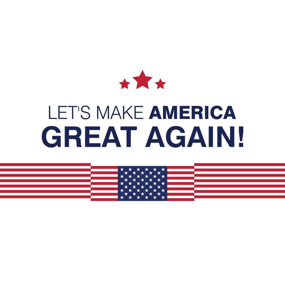 Lets make america great typography with flag design on background vector