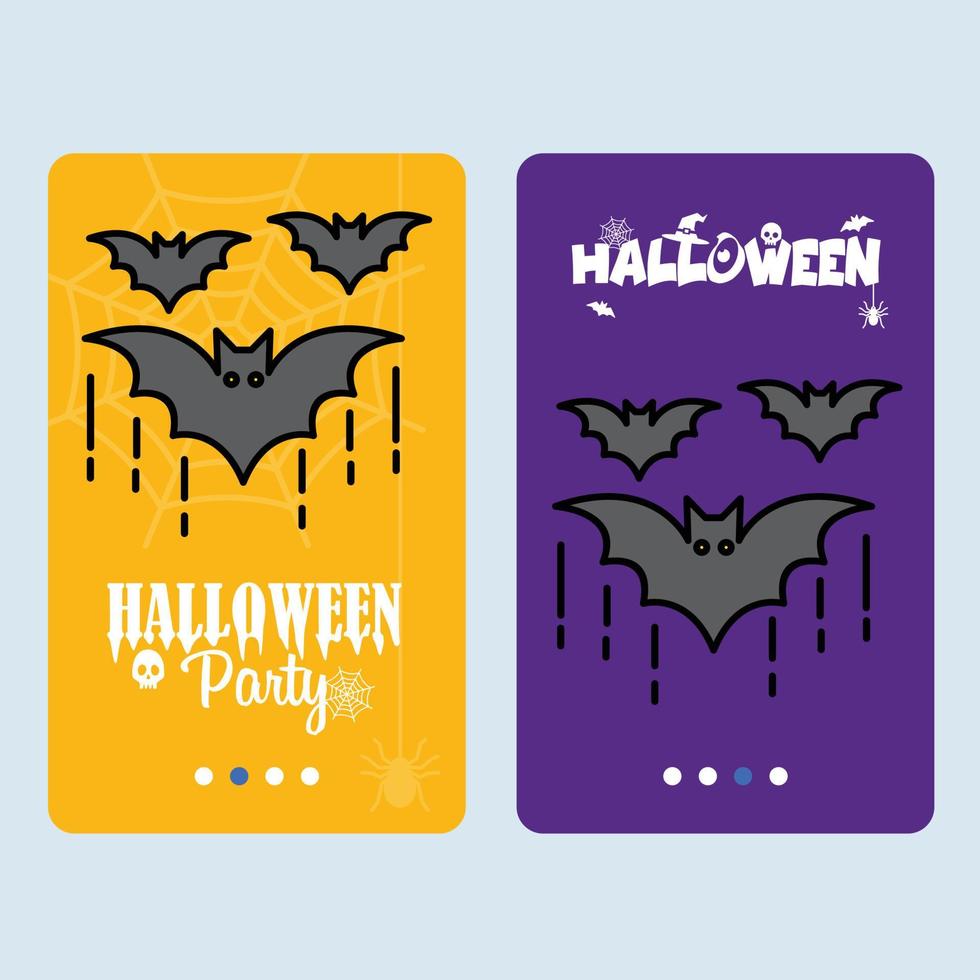 diseño de invitación de feliz halloween con vector de murciélagos