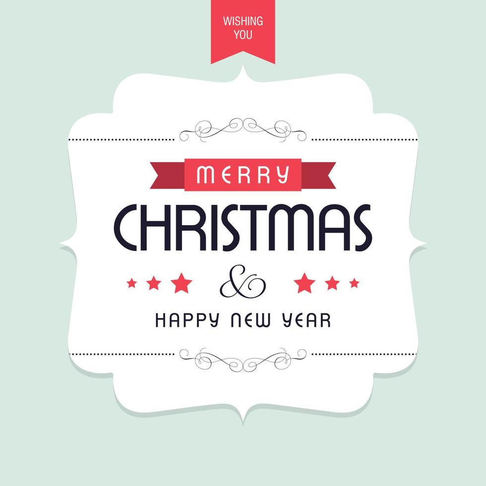 Merry Christmas card design vector