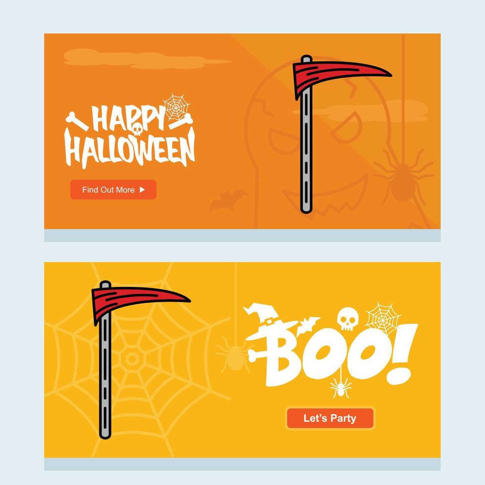 Happy Halloween invitation design with axe vector