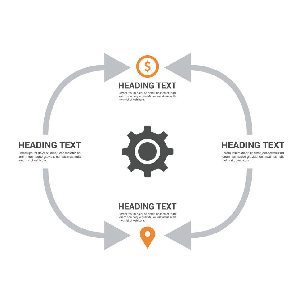Steps infographics design with typography vector