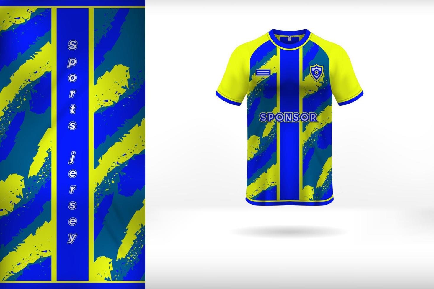 Yellow blue sports jersey uniform template design vector