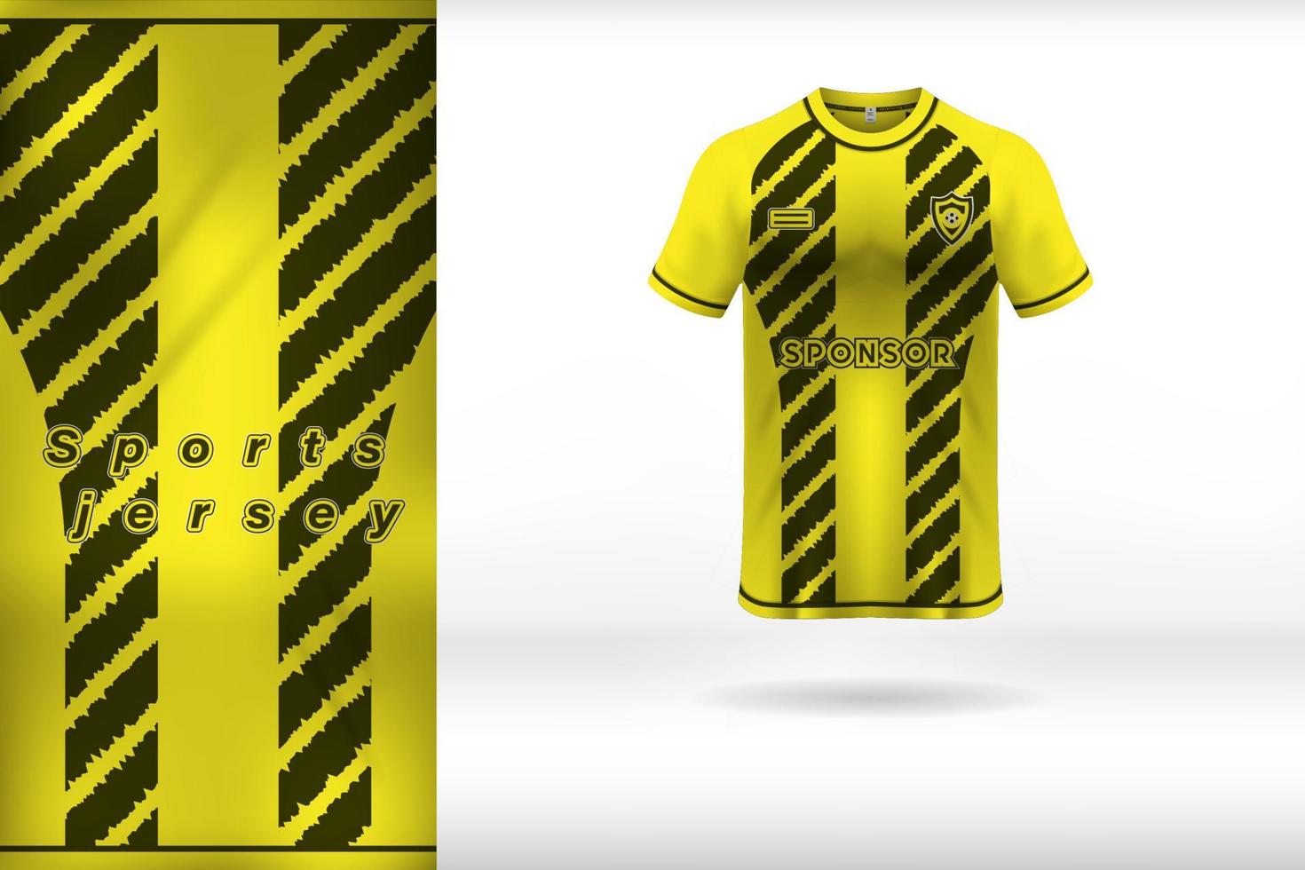Yellow black sports uniform jersey design template vector