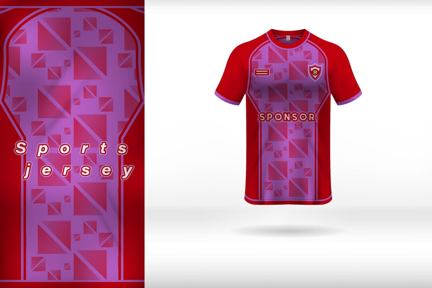 Red purple sports uniform jersey design template vector