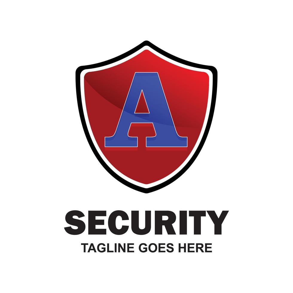 Alphabetical security logo design with creative typography vector