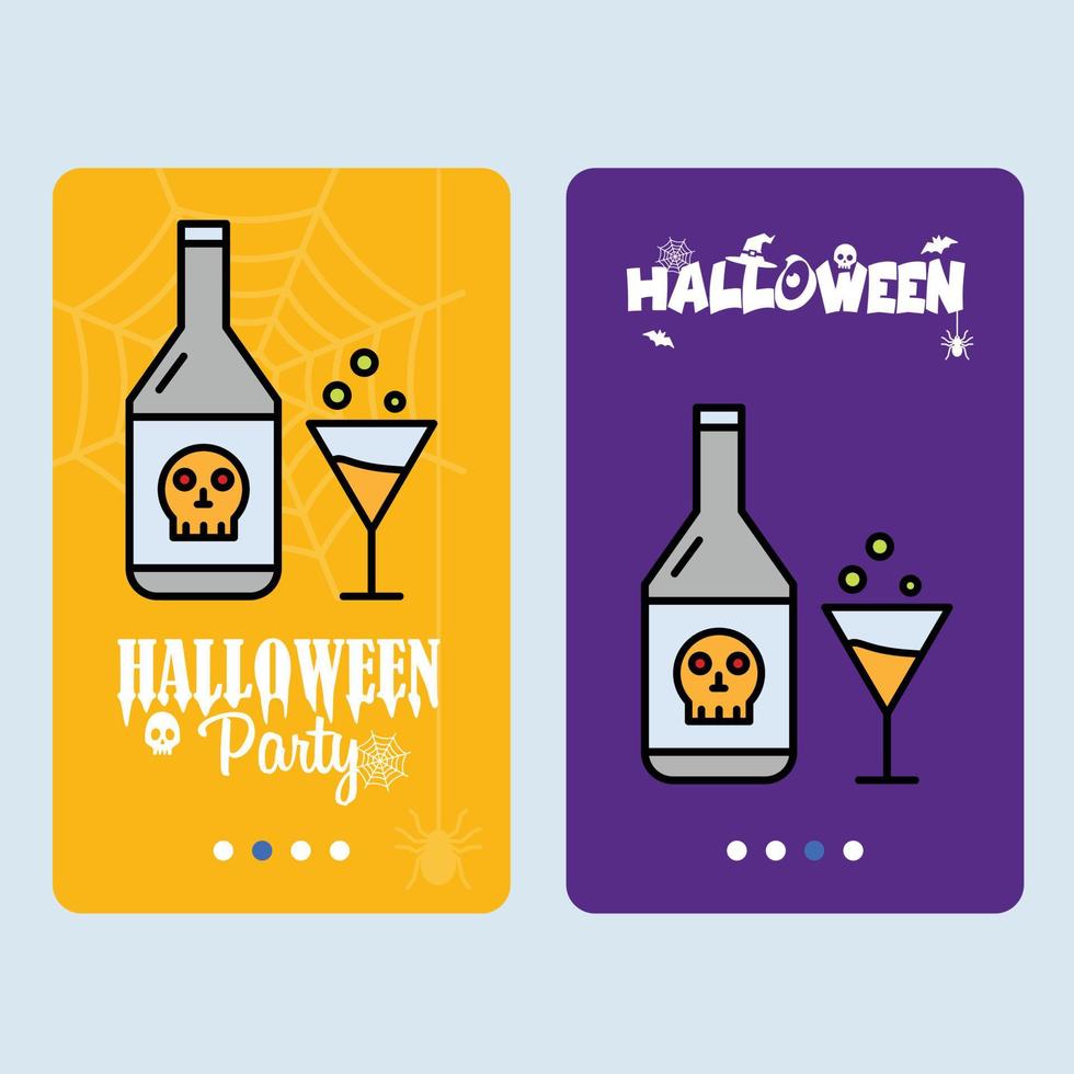 Happy Halloween invitation design with drink vector