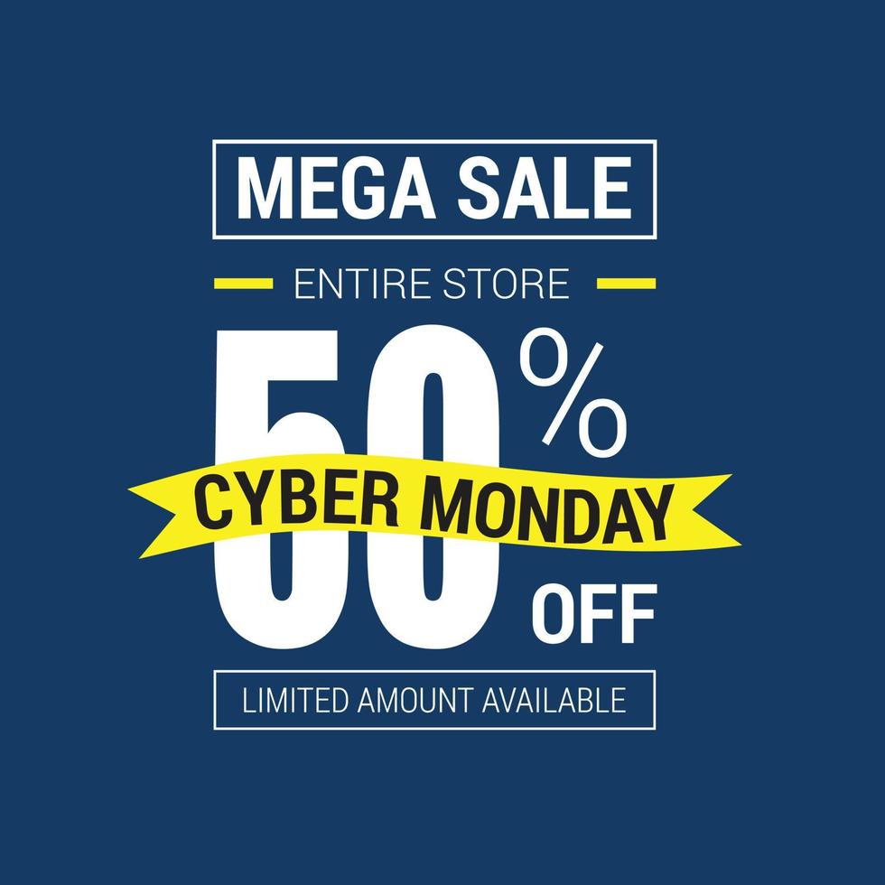 Cyber monday sale card with elegent design vector