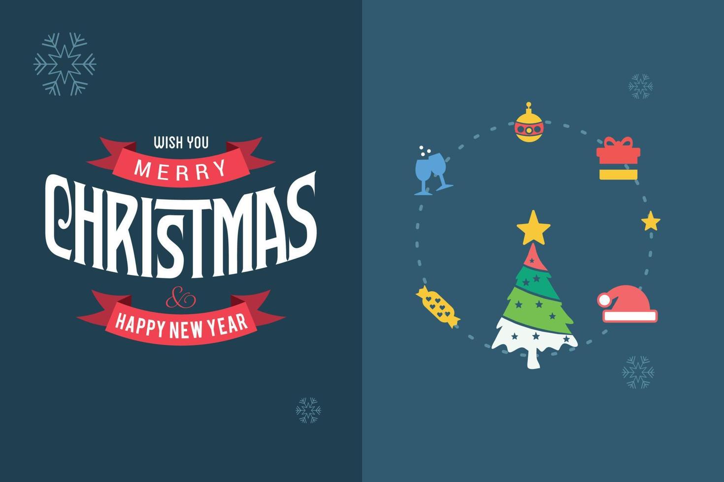 tarjeta de feliz navidad con diseño elegante y vector de tipografía