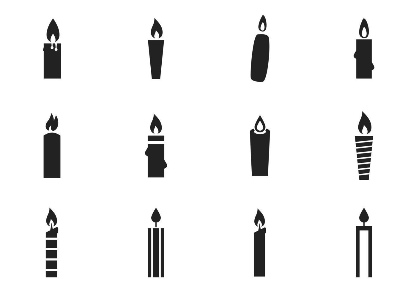 Collection of Christmas candle vector icon