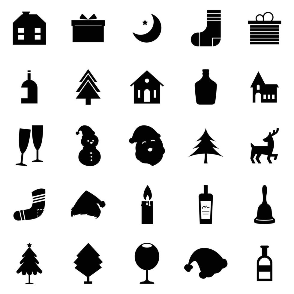 conjunto de icono de vector de Navidad