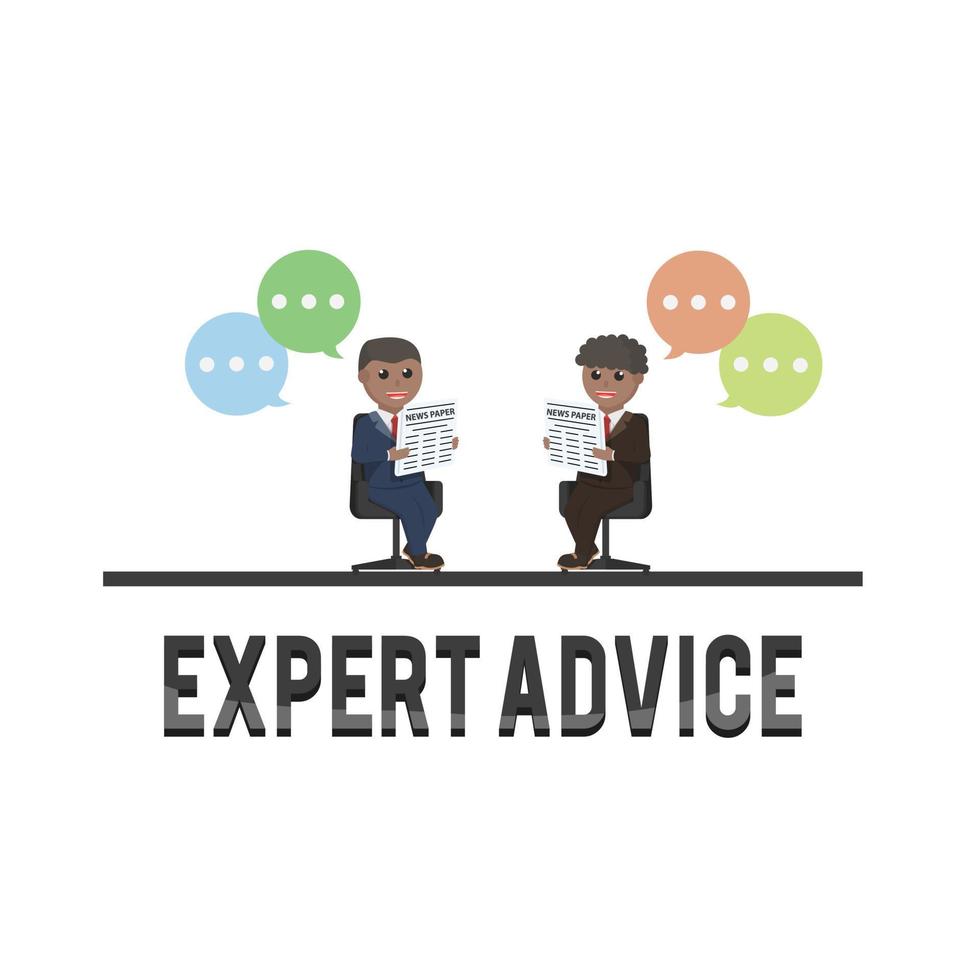 business african expert advice design character with text vector