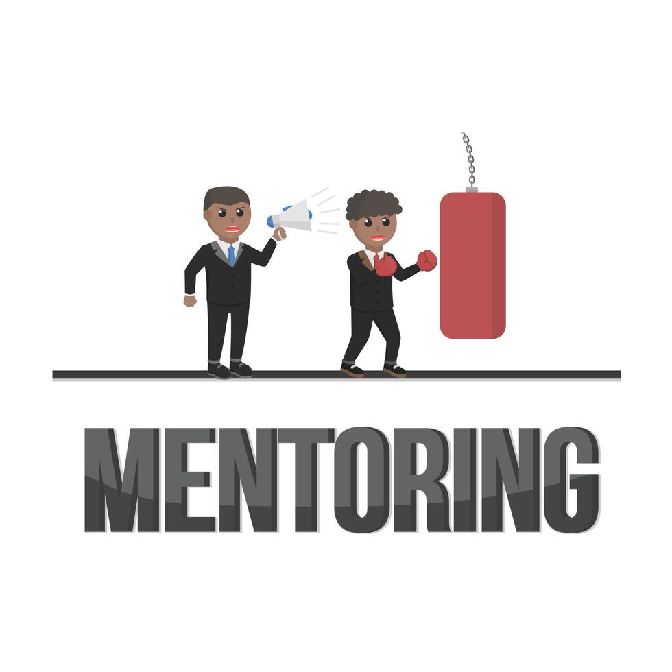 business african mentoring design character with text vector