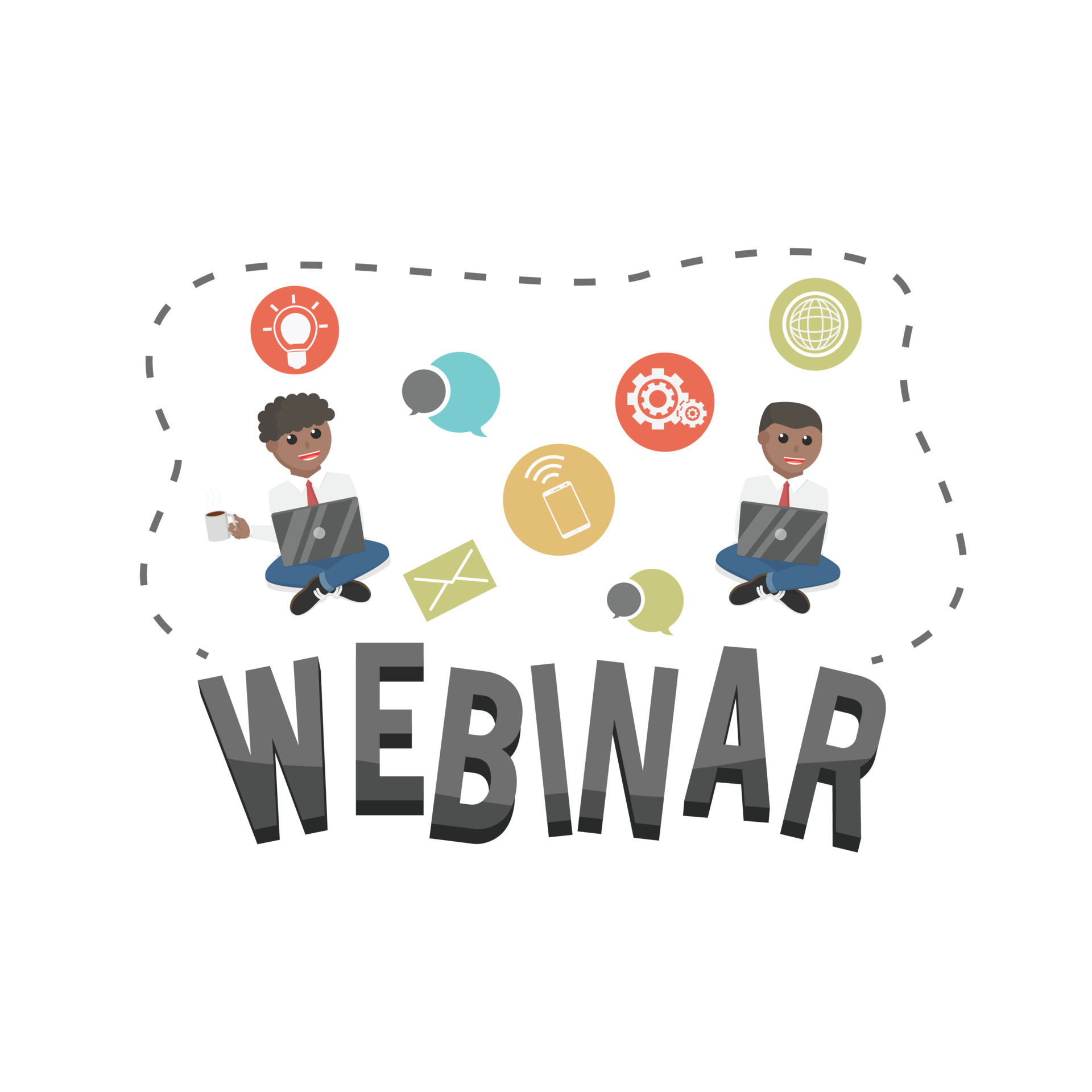 business african webinar design character with text 13220991 Vector Art