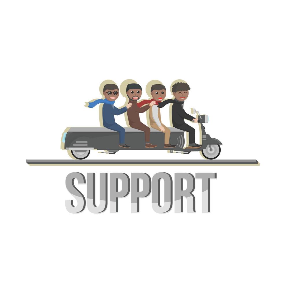 business african support design character with text vector
