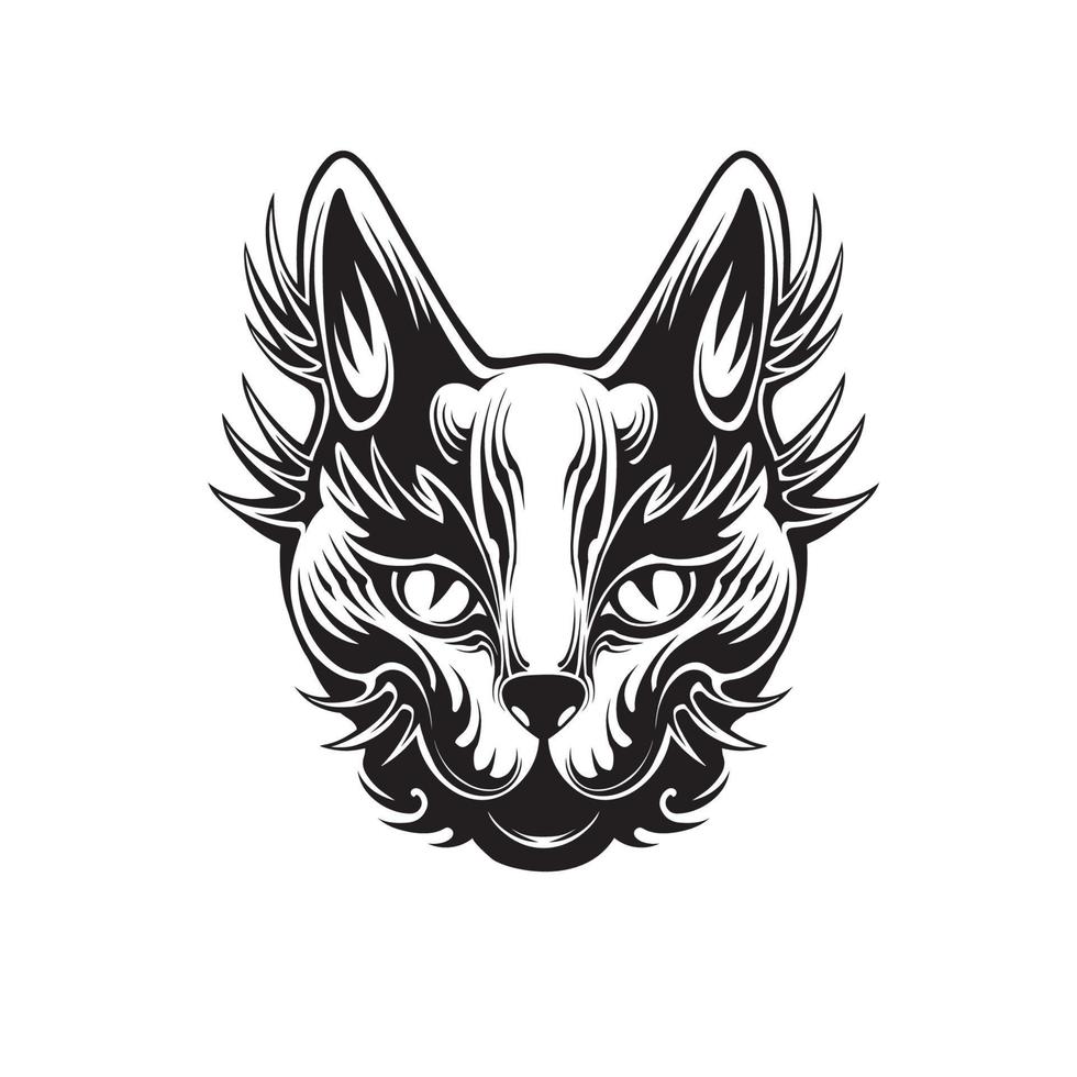 hyena illustration head vector set