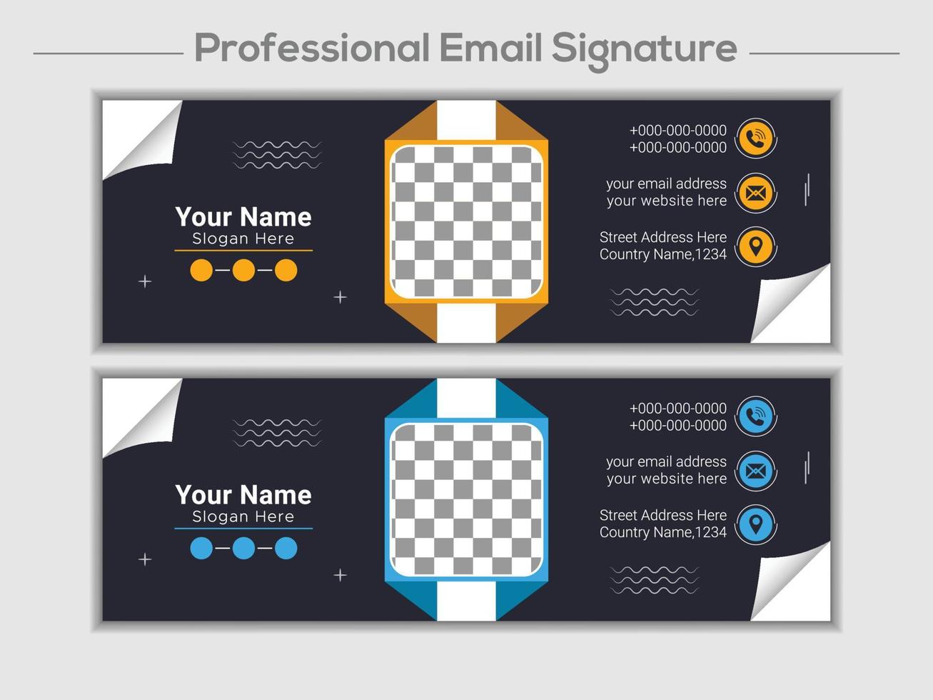 Email signature template or email footer design vector