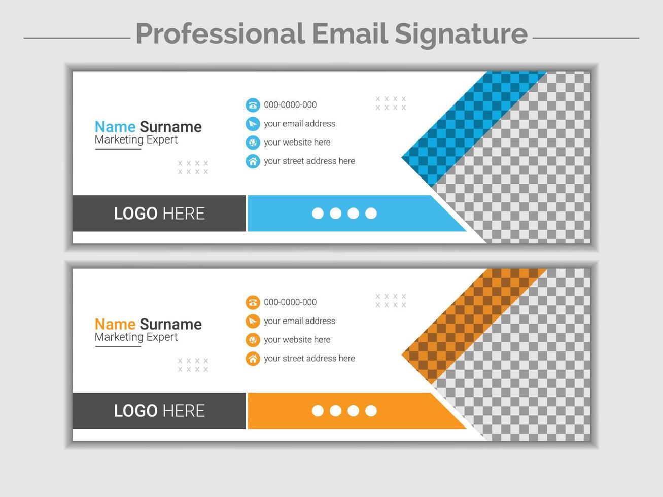 Email signature template or email footer and personal social media cover design vector