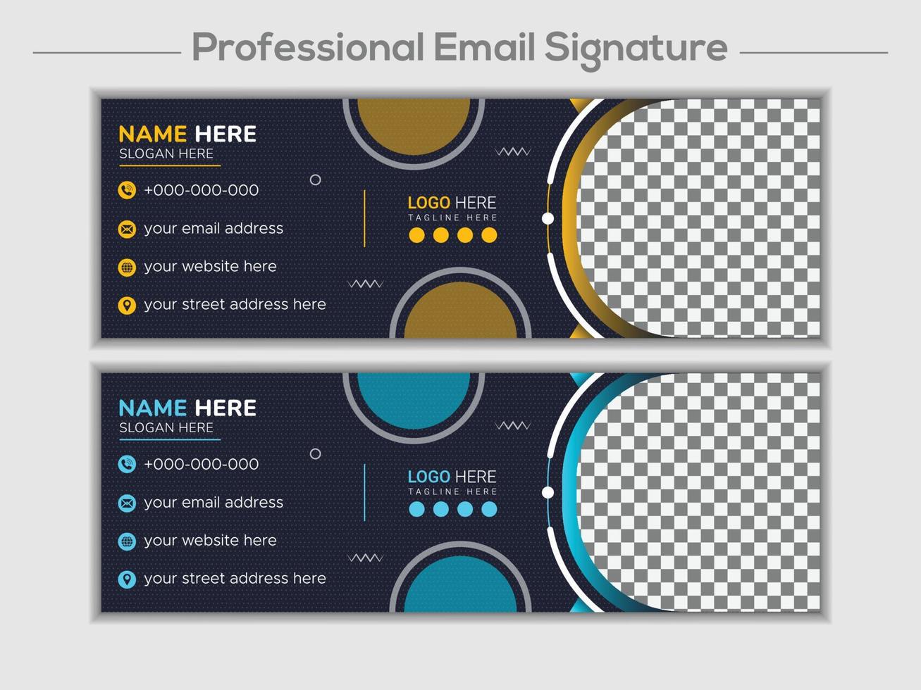 Email signature design template vector