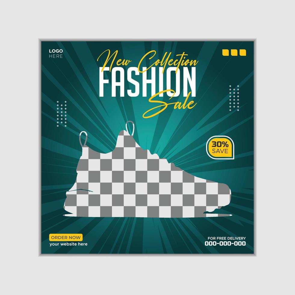 Fashion sale social media banner vector