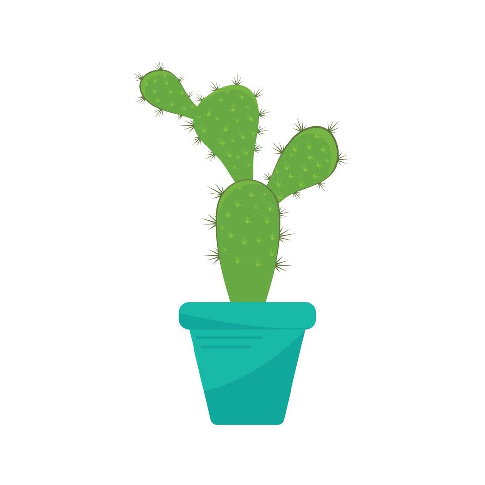 cactus en la ilustración de vector de logotipo de maceta