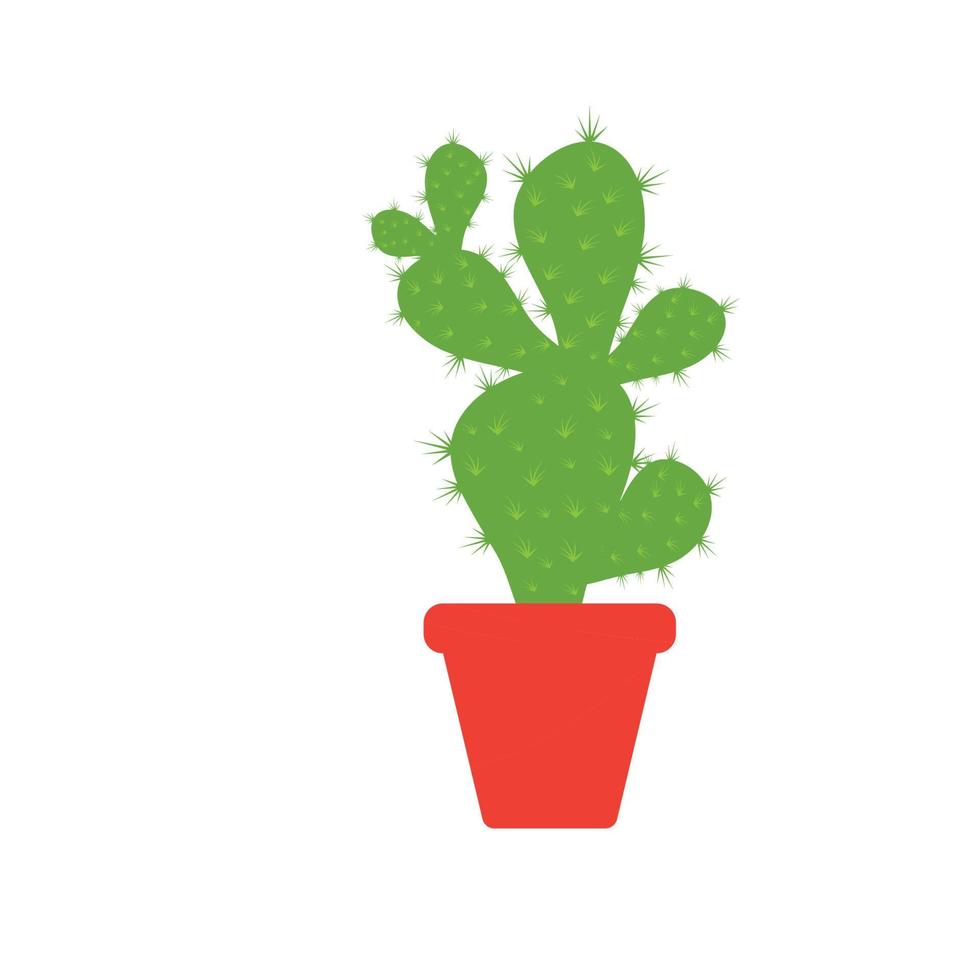 cactus en la ilustración de vector de logotipo de maceta