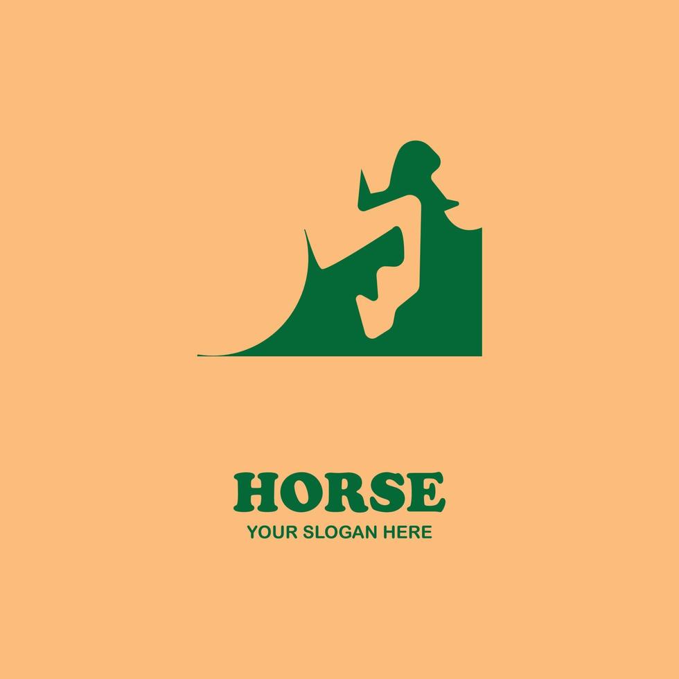 logo de icono de vector de pierna de caballo