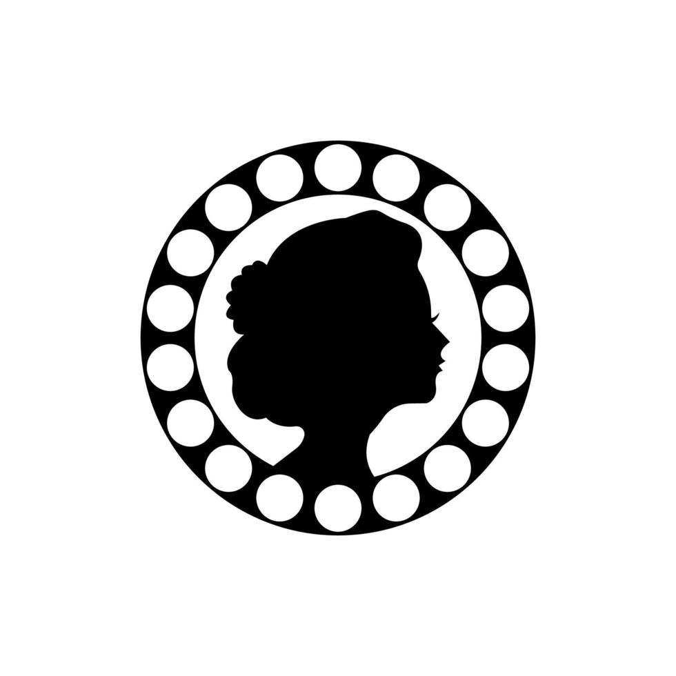 icon logo woman's face in a circle vector