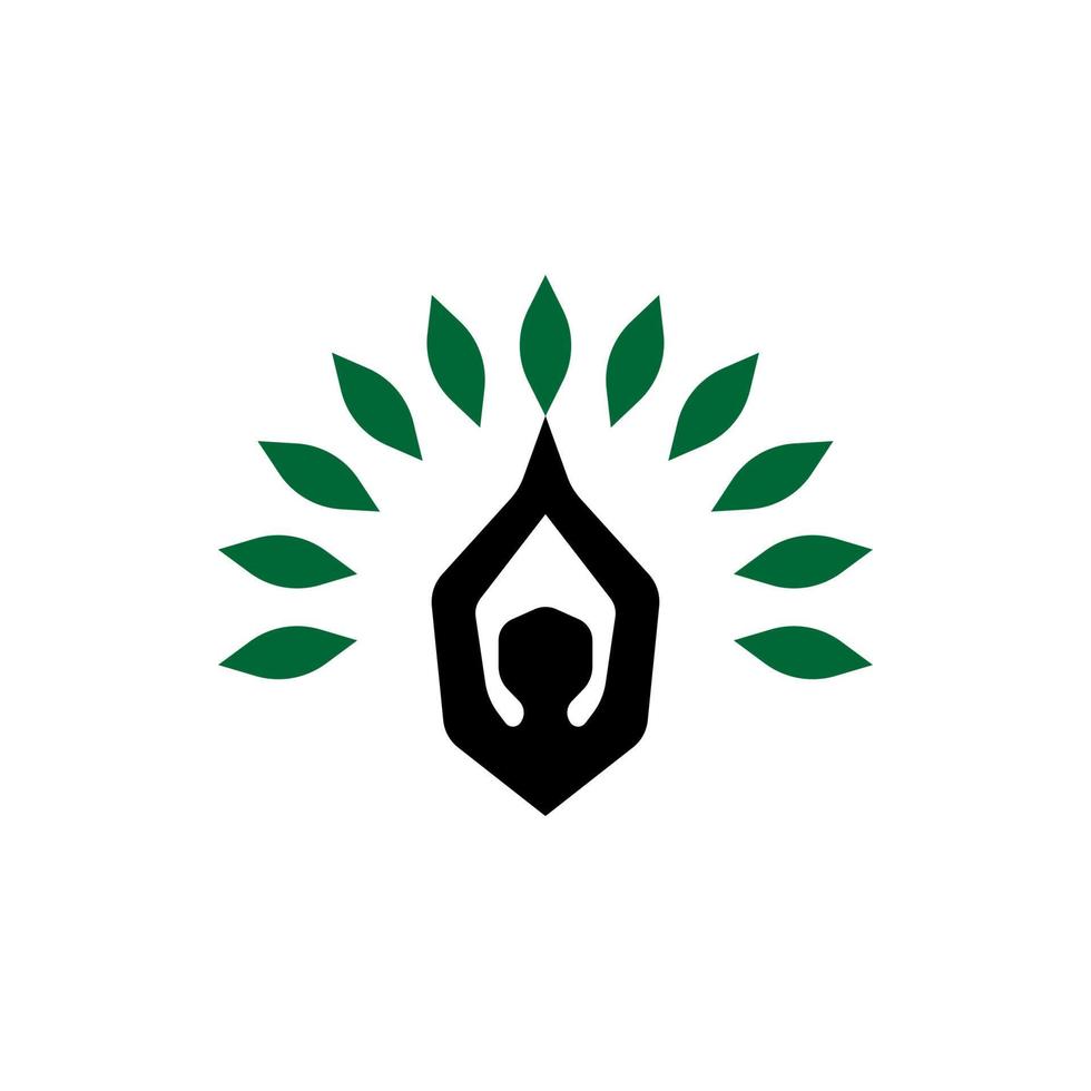 human silhouette with a hand icon logo vector