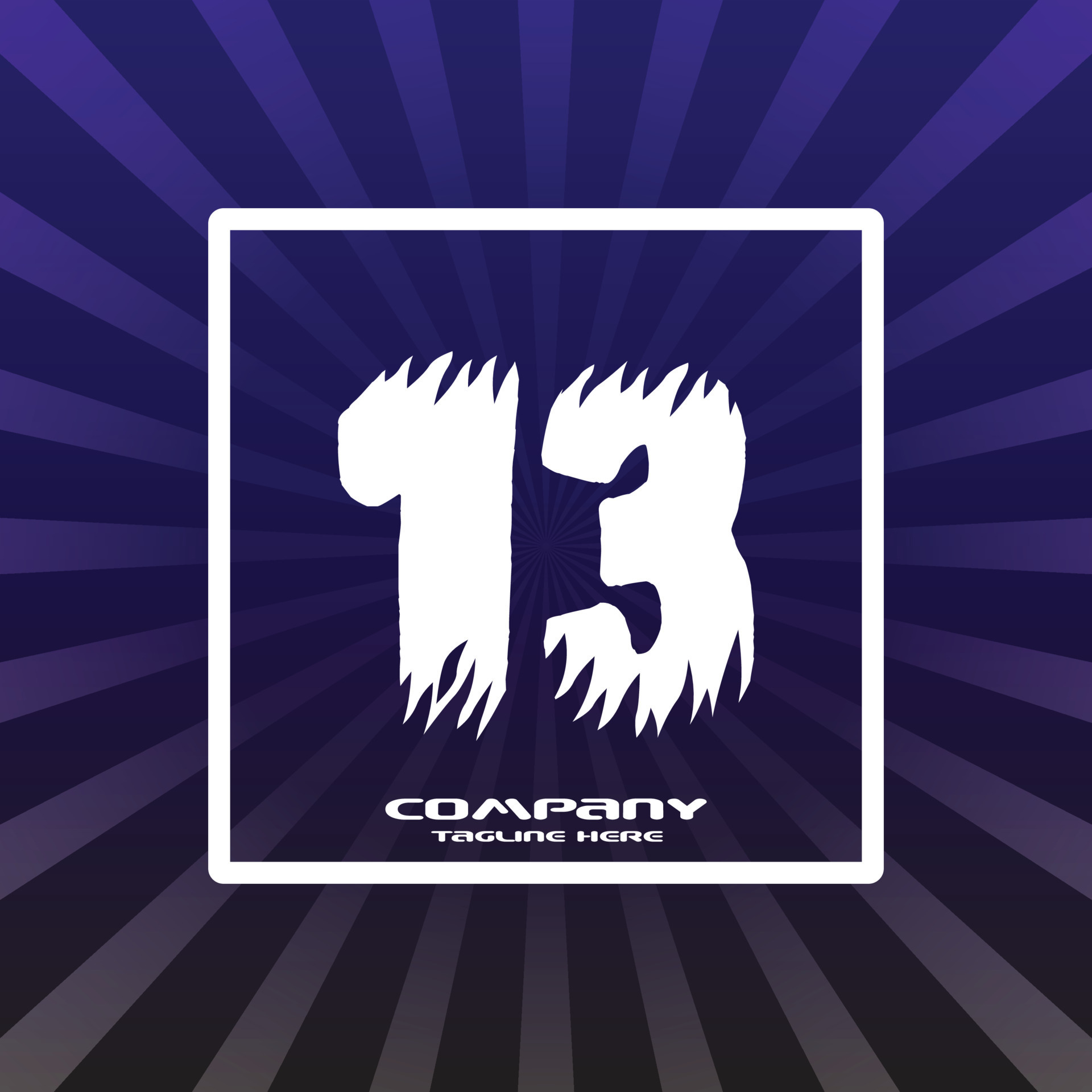 13 Number Initial Logo Template With Stylish Background 13221868 Vector 