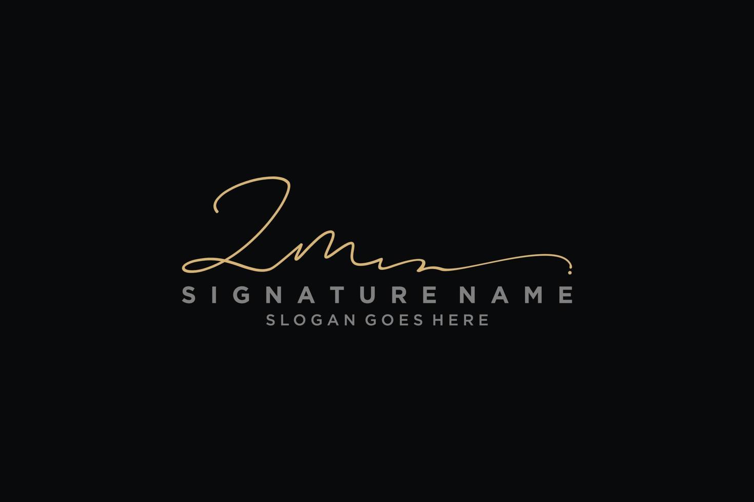 Initial ZM Letter Signature Logo Template elegant design logo Sign Symbol template vector icon