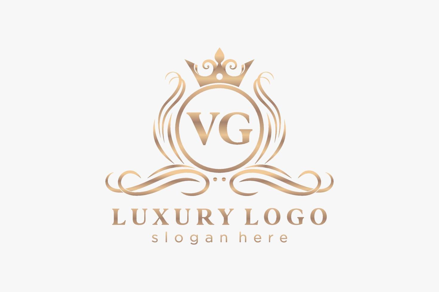 Initial VG Letter Royal Luxury Logo template in vector art for Restaurant, Royalty, Boutique, Cafe, Hotel, Heraldic, Jewelry, Fashion and other vector illustration.