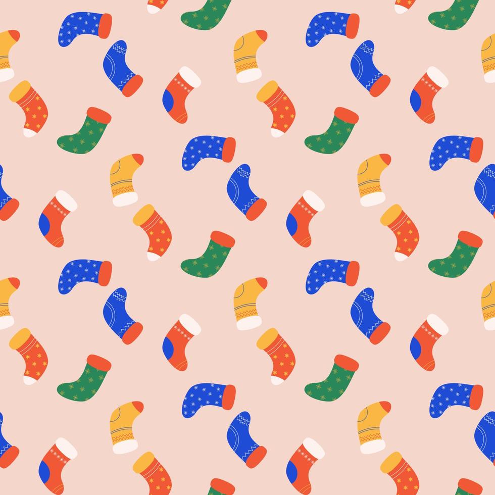 christmas socks pattern vector