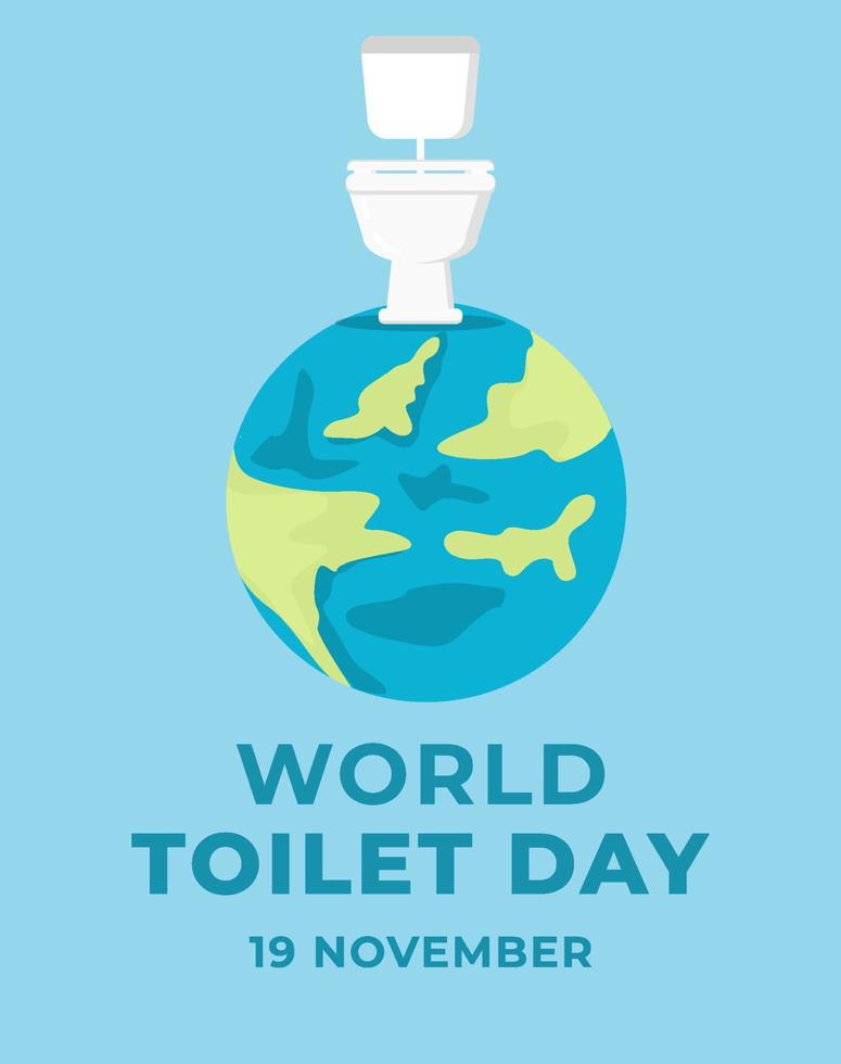 flat design world toilet day vertical banner illustration vector